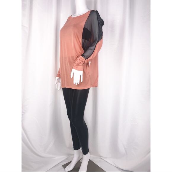 Blue Life Peach & Black Chiffon Eclipse Blouse SzS - Picture 4 of 16